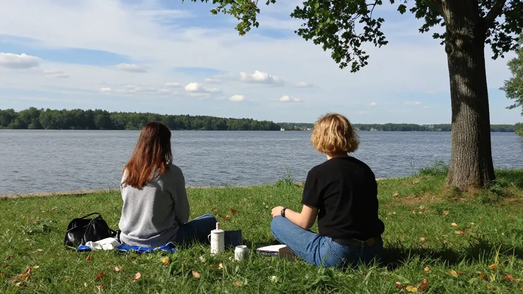 Minimal balance motif with two circles on a bar